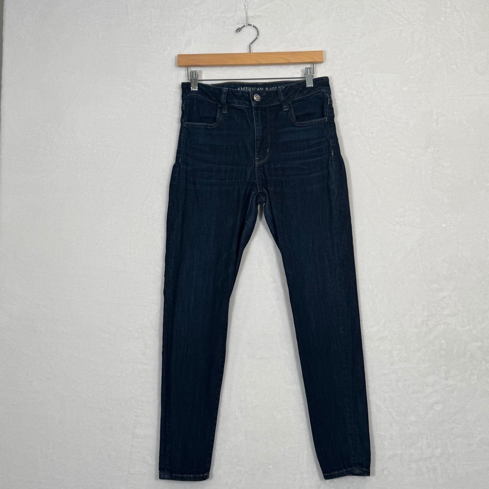American Eagle Hi-Rise Jegging Super Super Stretch X Dark Indigo Jeans Womens 28